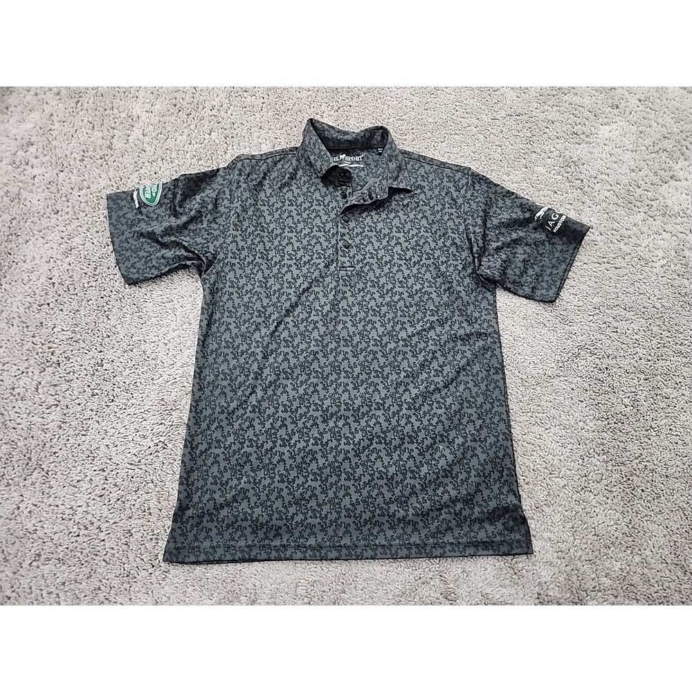 HL Sport Polo Shirt Mens S Gray Camo Land Rover Jaguar Houston-Central Golf